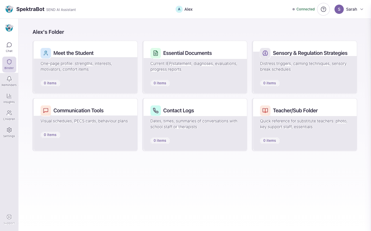 The add child form showing step 1 with fields for name, date of birth, school, and home postcode